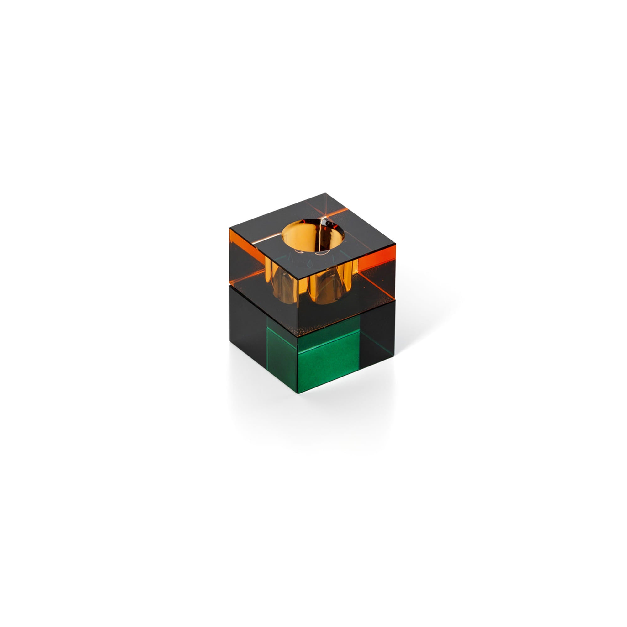 The Gem Blocks Candle Holder Amber, žalia