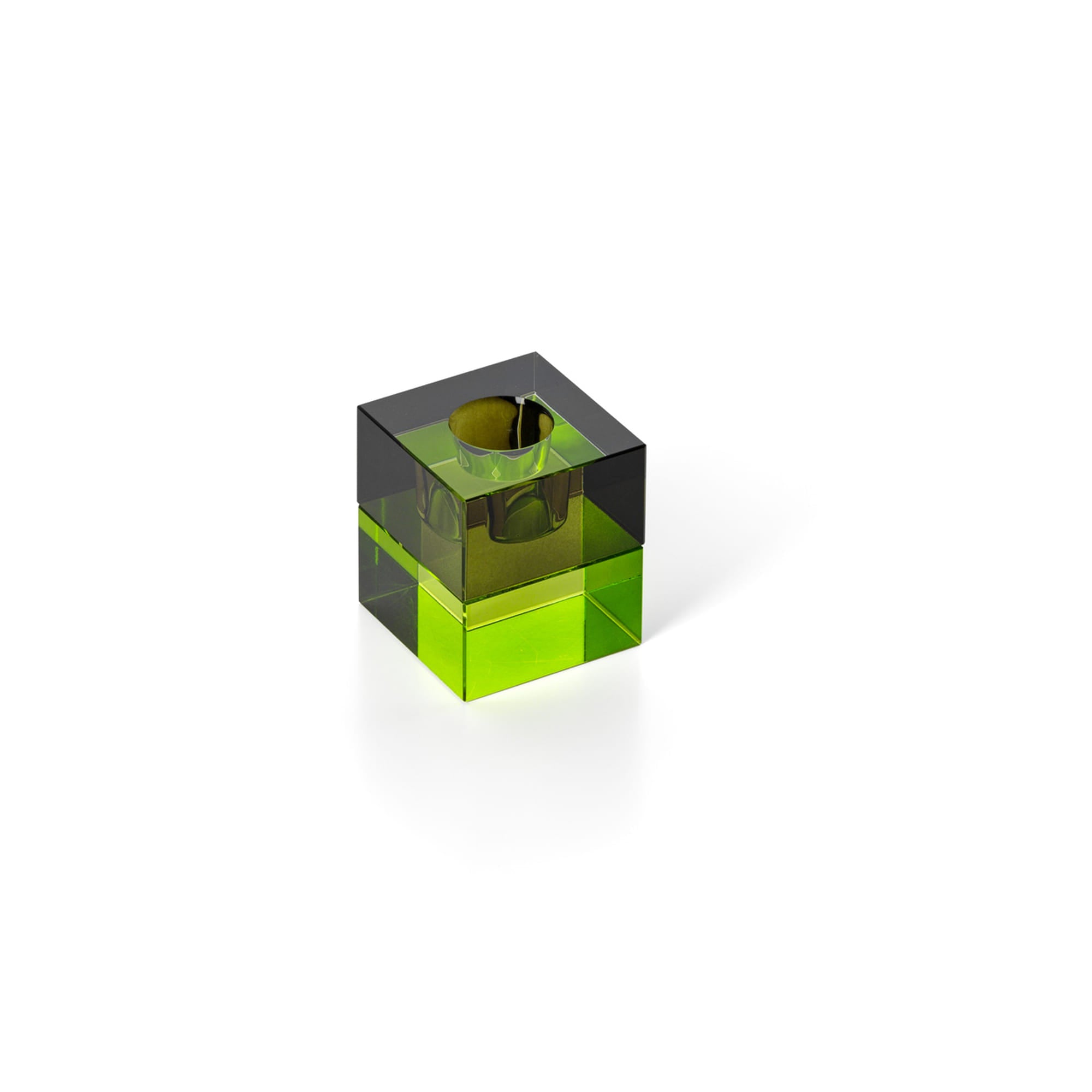 The Gem Blocks Candle Holder Smoke, žalia