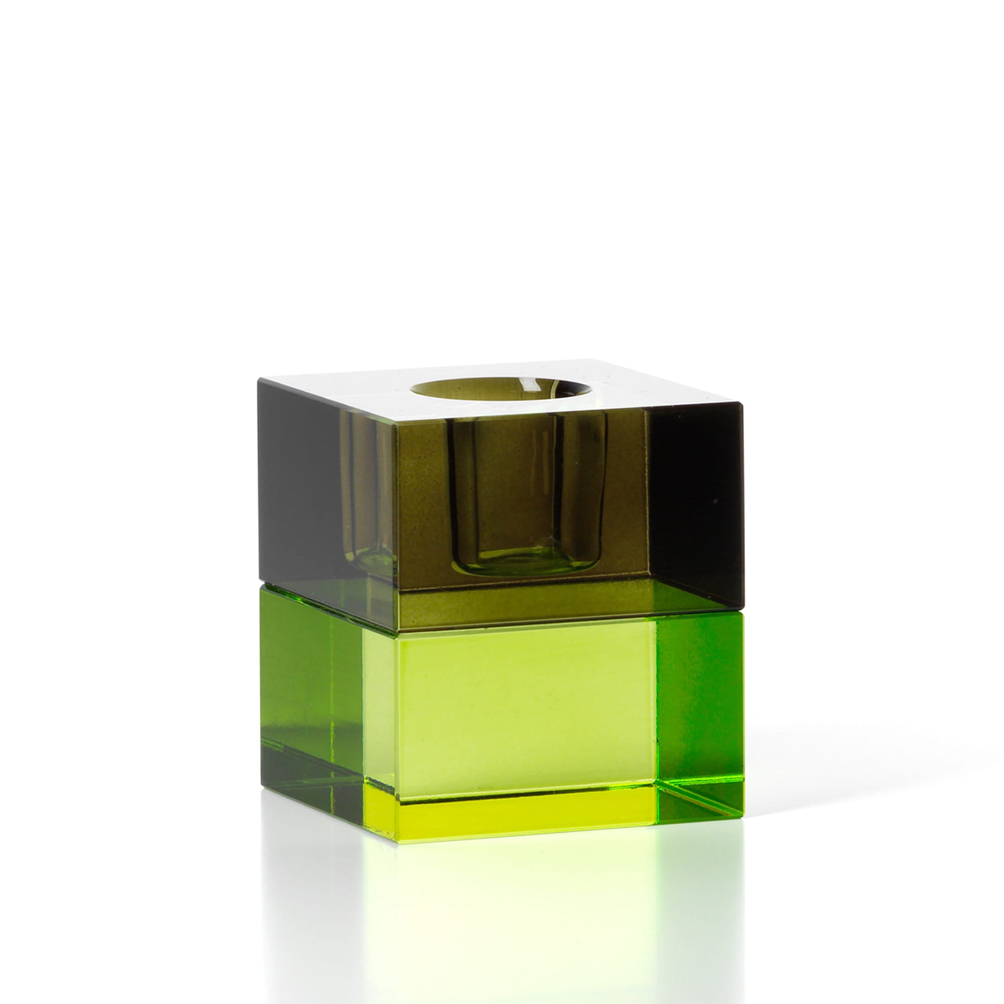 The Gem Blocks Candle Holder Smoke, žalia