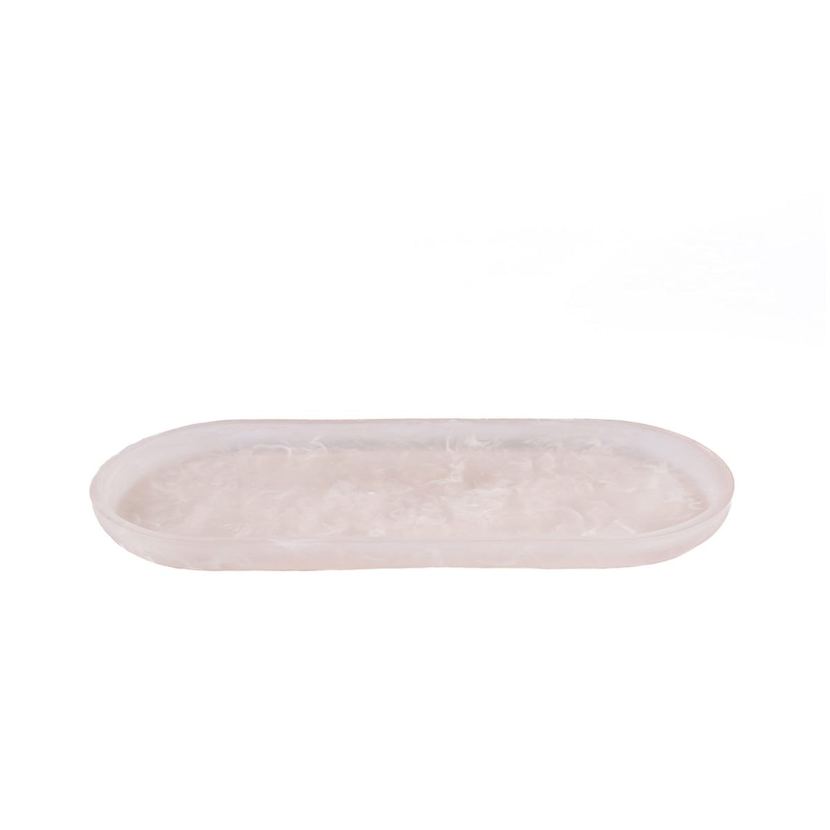 The Resin Oval Plate Pink, balta