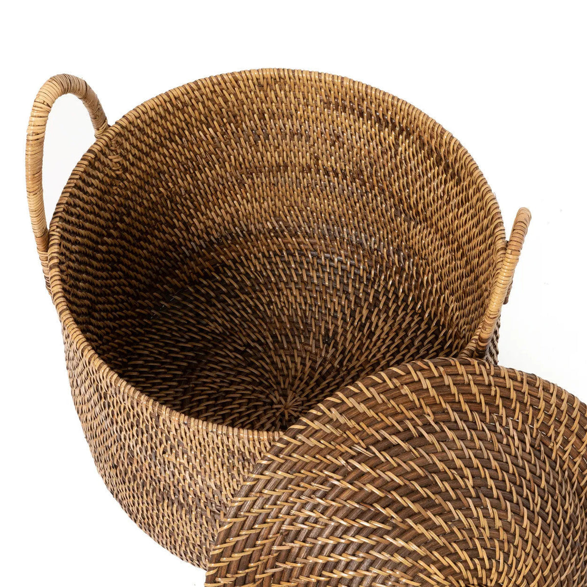 The Colonial Handles daiktų krepšys su dangčiu, natūraliai rudas