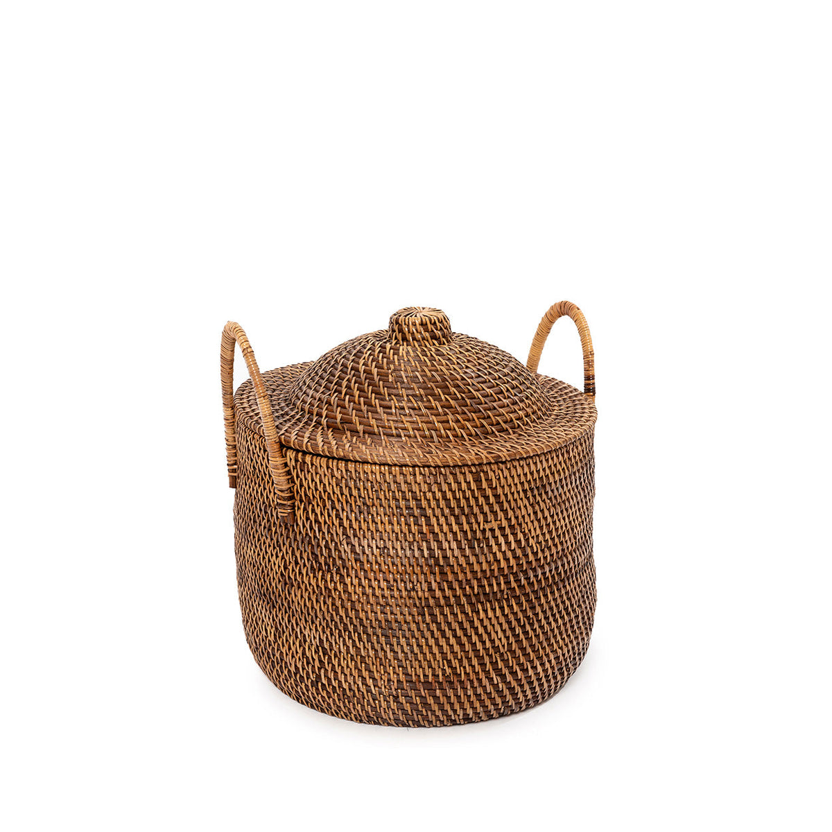 The Colonial Handles daiktų krepšys su dangčiu, natūraliai rudas