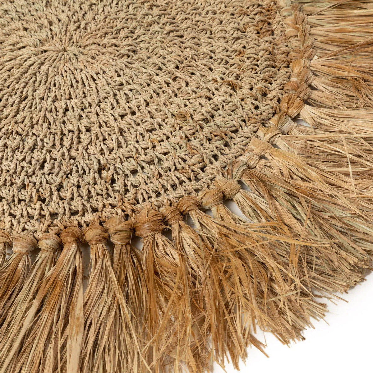 The Crochet stalo padėklas, palmių lapų pluoštas, natūralios spalvos