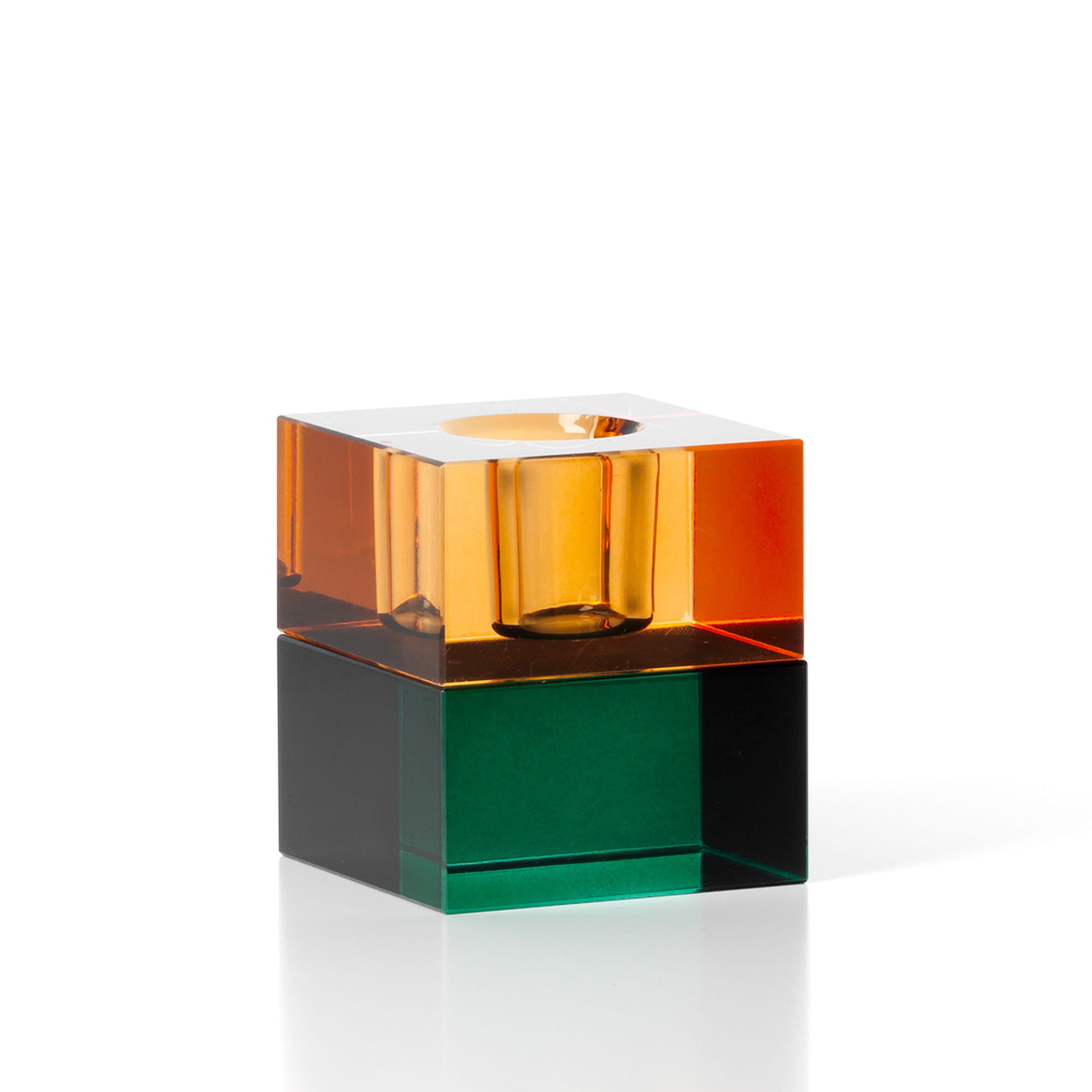 The Gem Blocks Candle Holder Amber, žalia