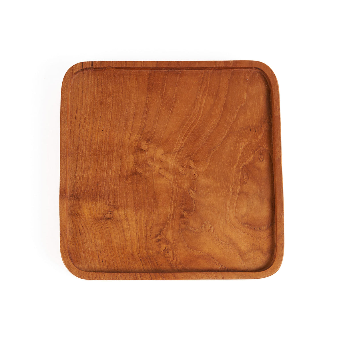 The Teak Square Plate XS, natūrali spalva