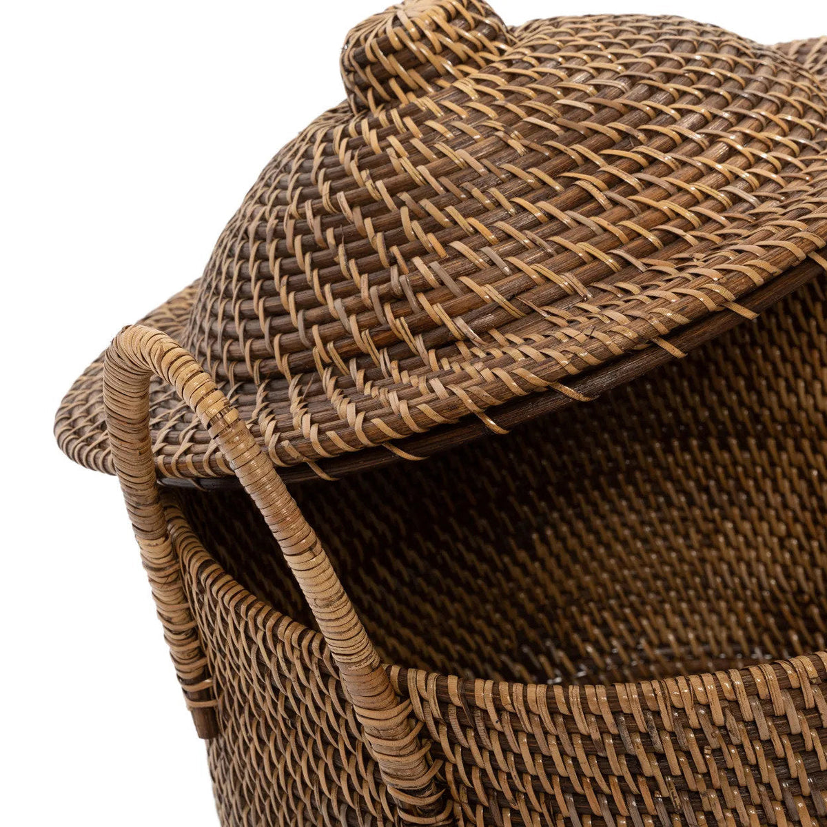 The Colonial Handles daiktų krepšys su dangčiu, natūraliai rudas